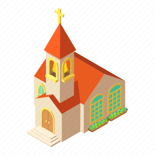 Building, church, cross, isometric, logo, object, pastor icon - Download on Iconfinder