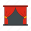 chair, curtain, performance, show, stage, theater, velvet 