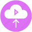 arrow, cloud, cloud computing, multimedia, play, round, up 