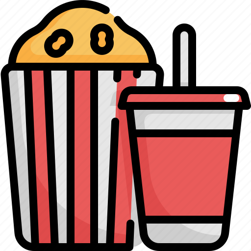 Cinema, food, meal, movie, popcorn, snack, softdrink icon - Download on Iconfinder
