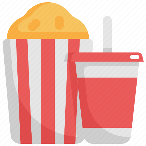 Beverage, cinema, entertainment, food, movie, popcorn, softdrink icon - Download on Iconfinder