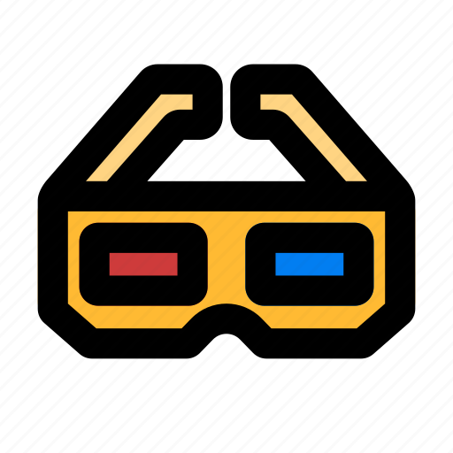 Three, dimension, cinema, film, glasses icon - Download on Iconfinder