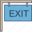 exit, sign, baord, direction, post 