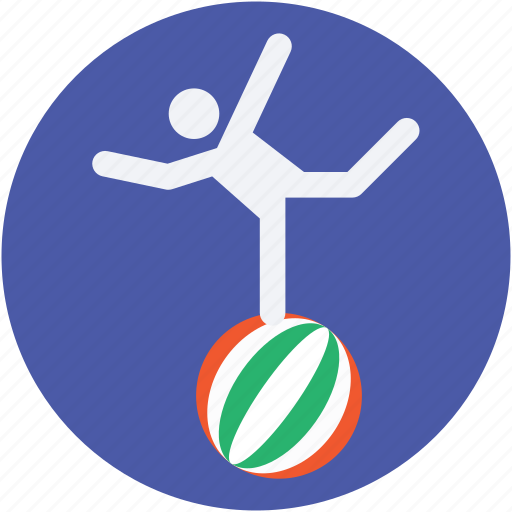 Acrobat, acrobat balance, circus, funambulist ball, gymnast icon - Download on Iconfinder