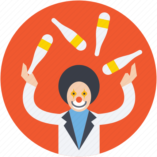 Circus, jester, juggling, juggling clown, performance icon - Download on Iconfinder