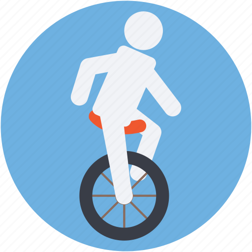 Acrobat on unicycle, acrobatic, balancing, circus bike, wheel icon - Download on Iconfinder