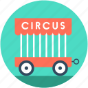 circus, circus cage, circus car, circus train car, circus wagon