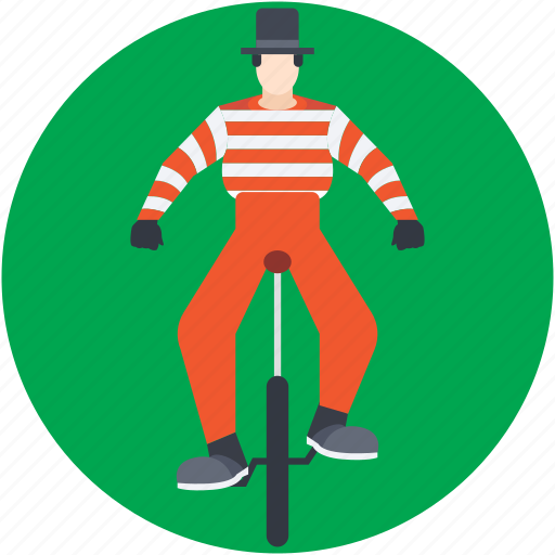 Circus performer, clown bicycle, jester, unicycle icon - Download on Iconfinder