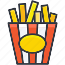 french fries, french fries box, fries box, frites, potato fries