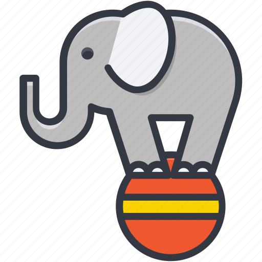 Animal, ball, circus elephant, elephant show, elephant taming icon - Download on Iconfinder