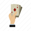ace, cards, game, hand, holding, playing, poker