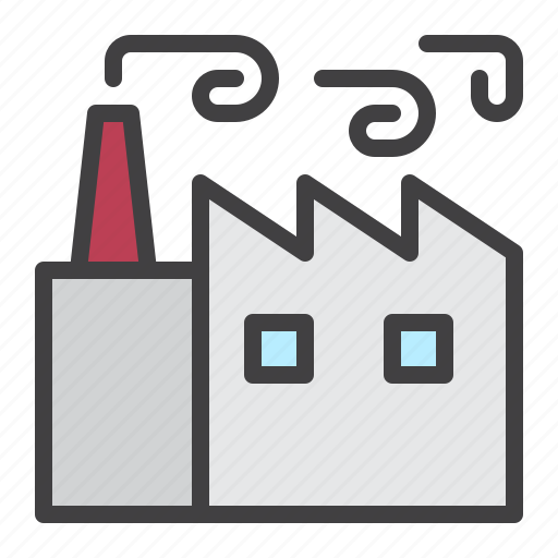 Factory, building, chimney, industrial icon - Download on Iconfinder