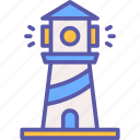 lighthouse, ocean, guide, tower, searchlight