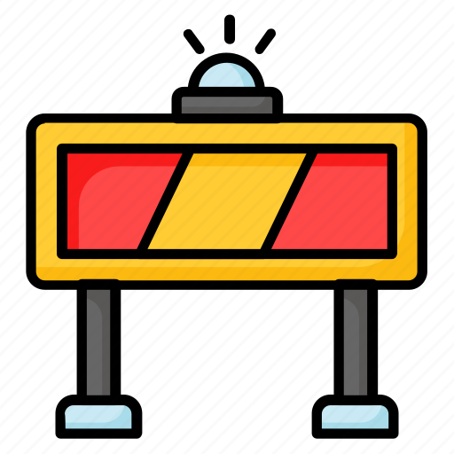 Construction, barrier, blockade, impediment, obstacle, barricade, light icon - Download on Iconfinder