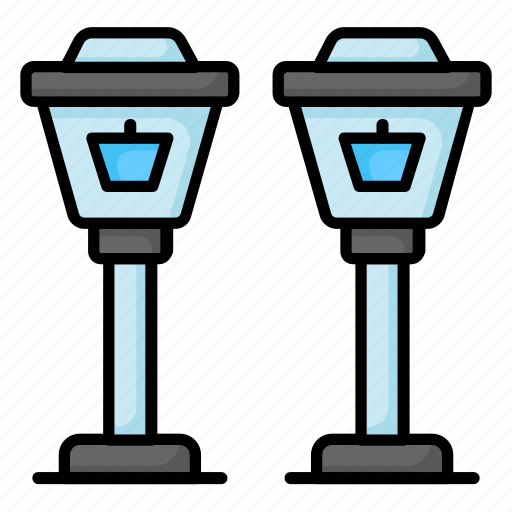Street, lights, lamps, pole, lamppost, bulb, pillar icon - Download on Iconfinder