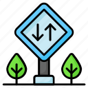 traffic, signs, guidepost, signage, signboard, plants, arrow