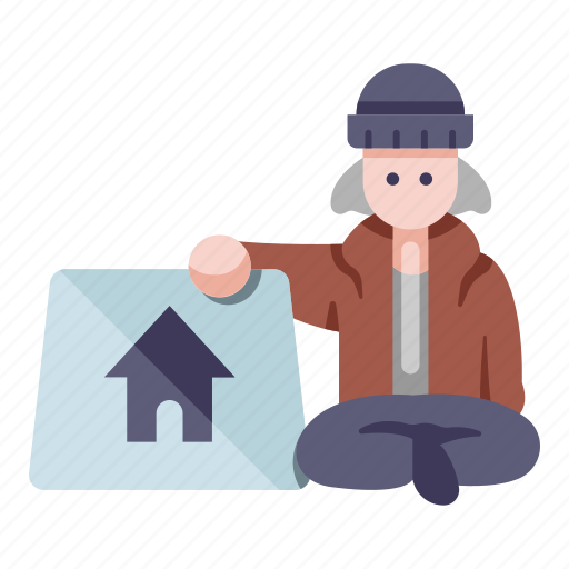 Homeless, man, people, person, sit icon - Download on Iconfinder