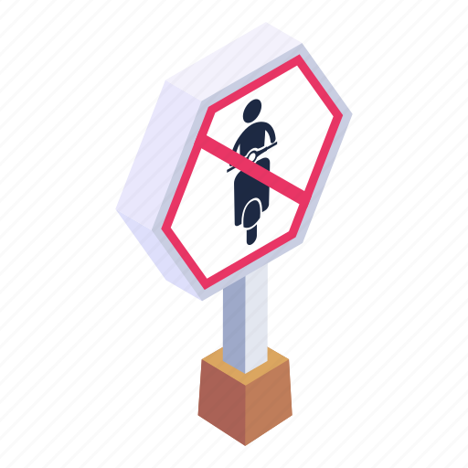 No bike, bike forbid, bike warning, vehicle warning, prohibition board icon - Download on Iconfinder
