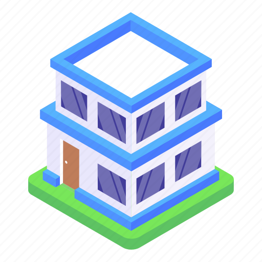 Double story house, hotel, apartment, accomodation, office icon - Download on Iconfinder