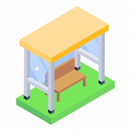 Modern bus stop, modern bus station, bench, station bench, modern waiting area icon - Download on Iconfinder