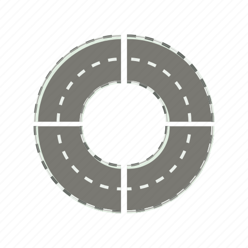 Asphalt, cartoon, circle, highway, road, round, transportation icon - Download on Iconfinder