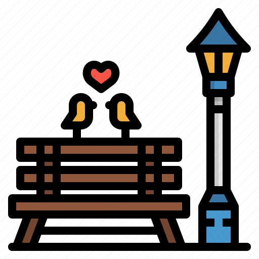 Bench, city, dating, park, romantic icon - Download on Iconfinder