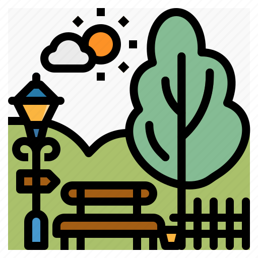 Bench, city, lamp, park, tree icon - Download on Iconfinder
