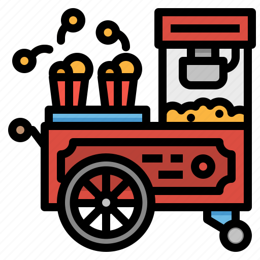 Cart, food, popcorn, stand, street icon - Download on Iconfinder