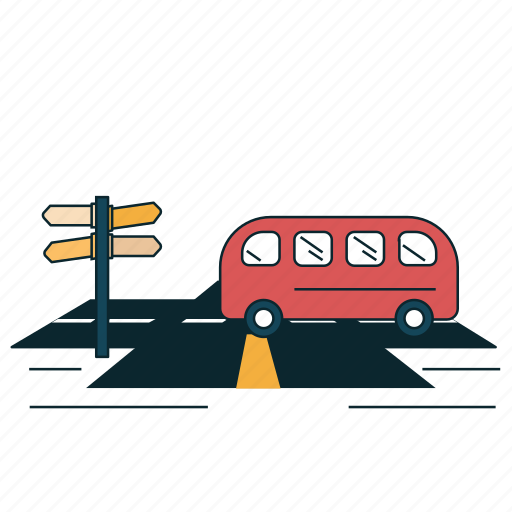 Directions, open road, road, route, signboard icon - Download on Iconfinder