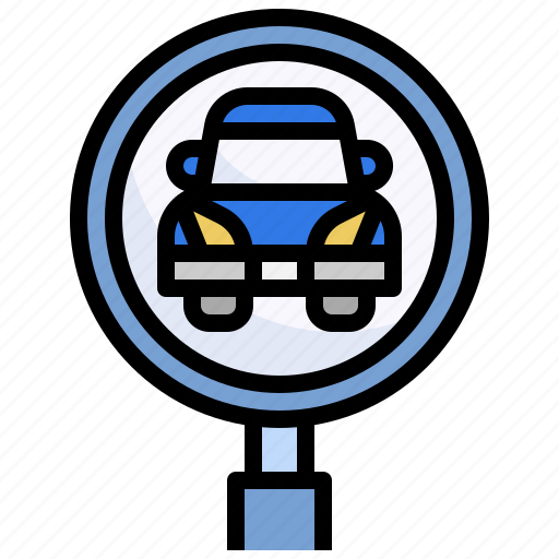Search, transportation, car, magnification icon - Download on Iconfinder