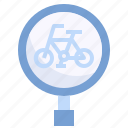 bike, transportation, bicycle, magnifying, glass