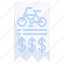 receipt, invoice, rental, bike, transportation 