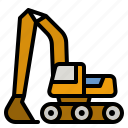 backhoe, loader, construction, machine, tow