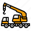 crane, truck, tow, construction, transportation 