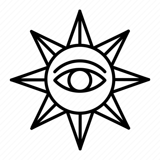 Sun, necromancer, eye, symbol, clairvoyance icon - Download on Iconfinder