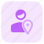 location, pin, map, single user 