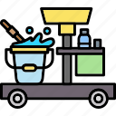 cleaning, cart, maid, equipment, service, housekeeping, hotel
