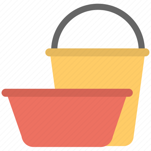 Cleaning tub, using water, washing bucking, water bucket, water spilling icon - Download on Iconfinder