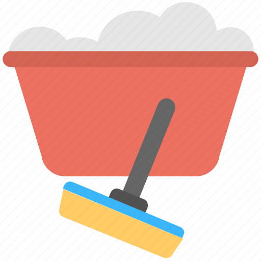 Cleaning water, soap water, water tub, wiper, wiping floor icon - Download on Iconfinder