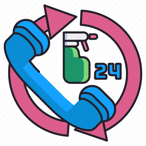 24h, cleaning, non-stop, services icon - Download on Iconfinder