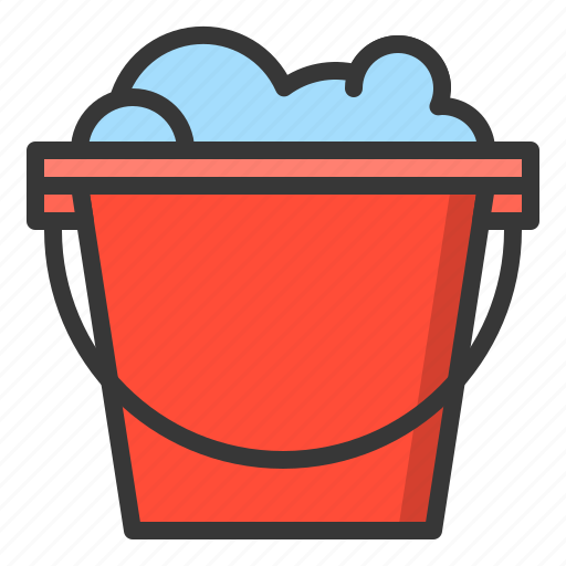 Bubble, bucket, cleaning, cleaning equipment, household, washing icon - Download on Iconfinder