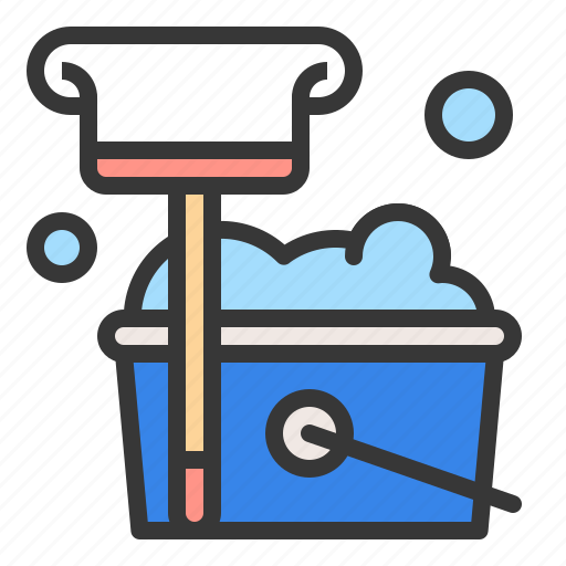 Bucket, cleaning, cleaning equipment, household, housekeeping, mop, washing icon - Download on Iconfinder