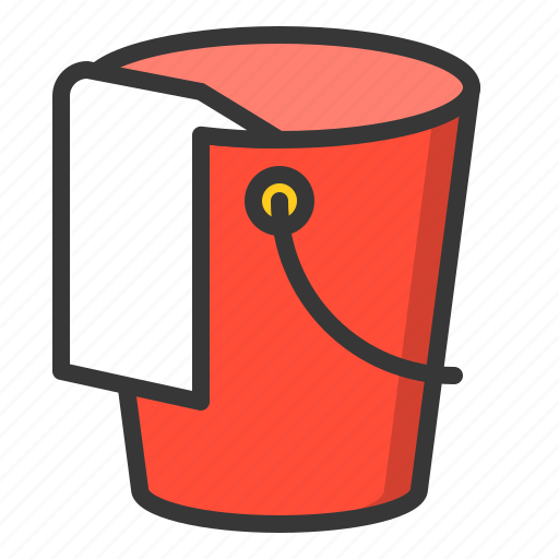 Bucket, cleaning, cleaning equipment, household, housekeeping, rag, washing icon - Download on Iconfinder