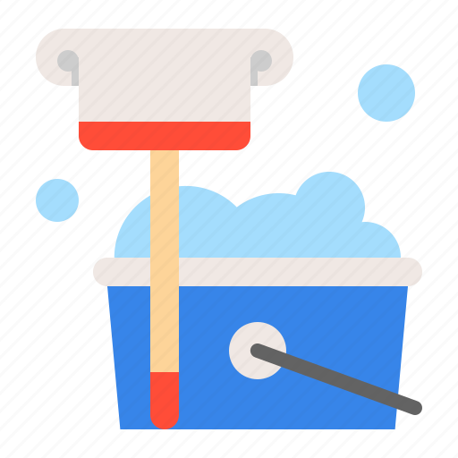 Bucket, cleaning, cleaning equipment, housekeeping, mop, washing icon - Download on Iconfinder