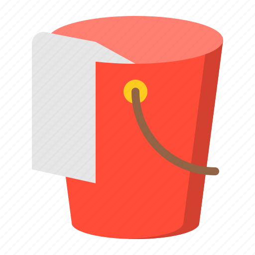 Bucket, cleaning, cleaning equipment, housekeeping, rag icon - Download on Iconfinder
