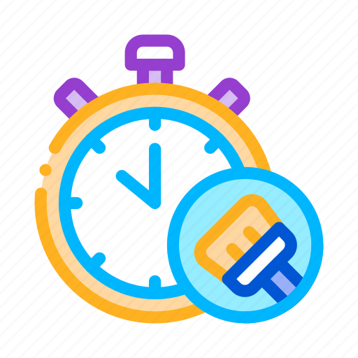 Brush, clean, cleaning, service, stopwatch, tool, wash icon - Download on Iconfinder