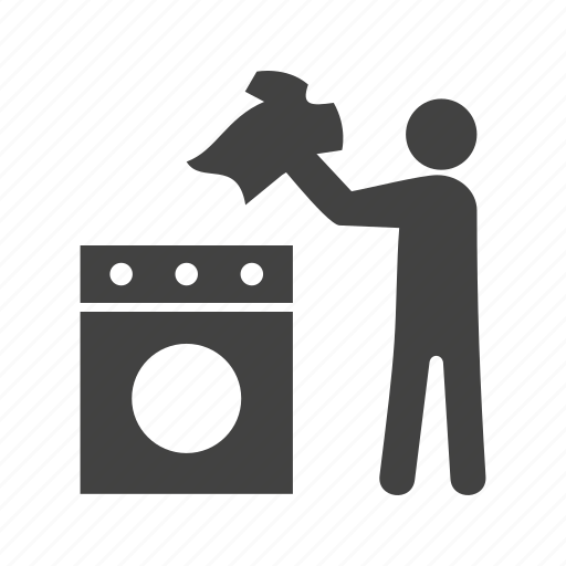 Cleaning, clothing, home, laundry, machine, man, washing icon - Download on Iconfinder