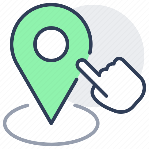 Map, pin, point, hand, select, location icon - Download on Iconfinder