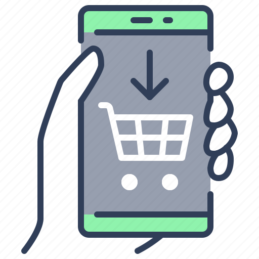 Phone, hand, buy, shopping, cart, online icon - Download on Iconfinder