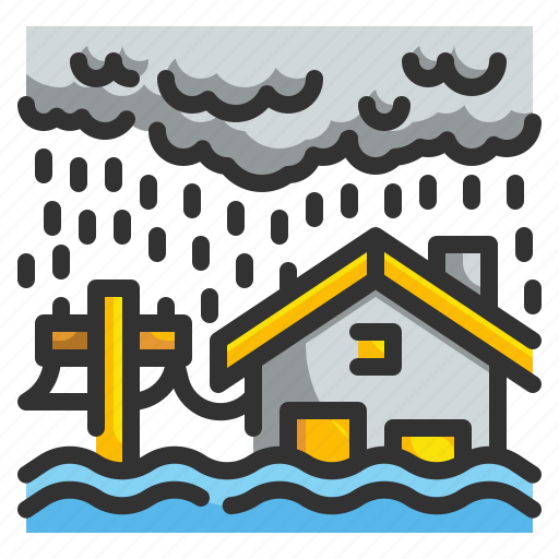 Disaster, flood, flooding, insurance, inundation, rain, weather icon - Download on Iconfinder